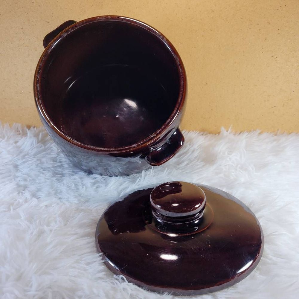 Vintage West Bend Electric Brown Stoneware Bean Pot Patio Server - Picture 5 of 11